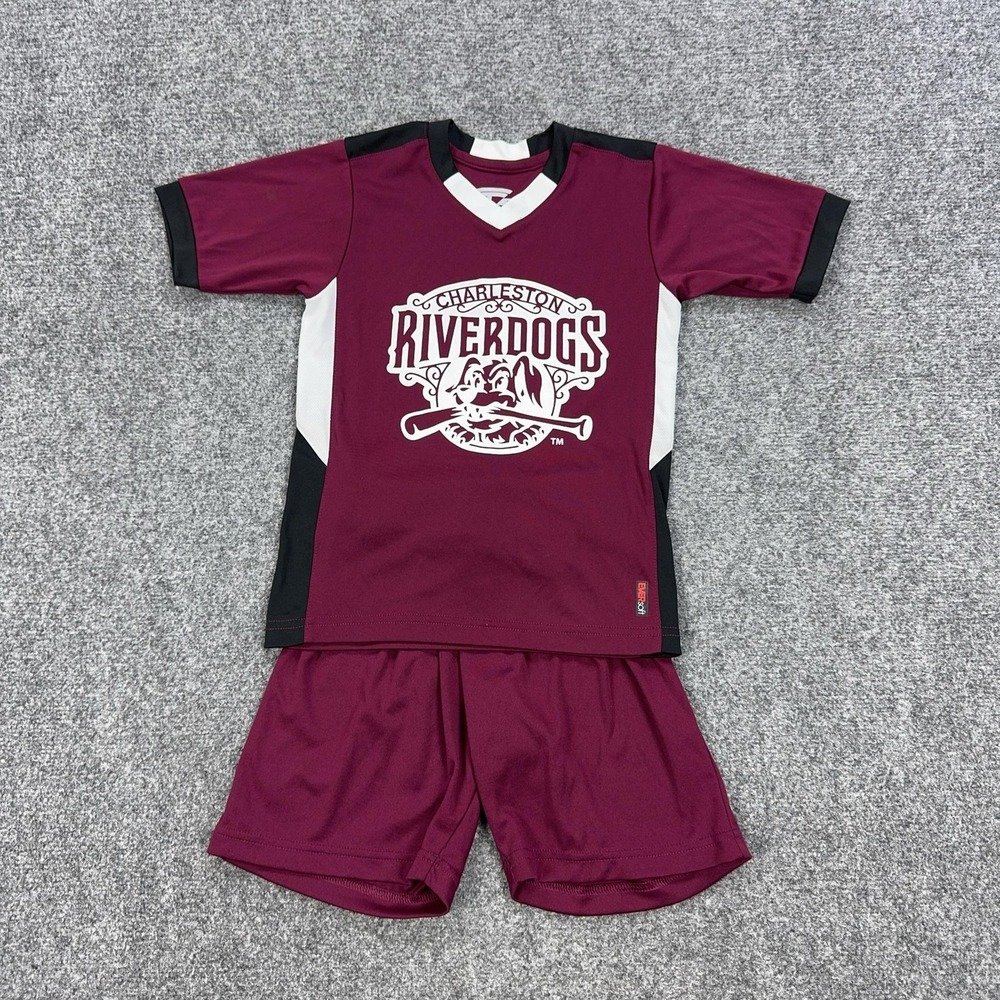 Charleston‎ RiverDogs Jersey Boys XS Red MILB Baseball Challenger Teamwear Set